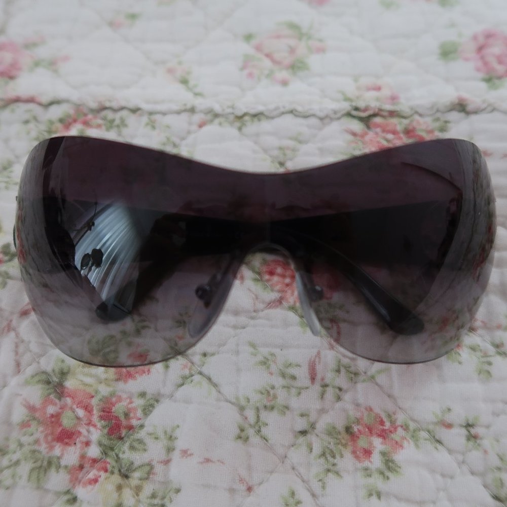 Authentic Bulgari Sunglasses 6074B Rhinestone Oversized Wrap Brown Gradient - Picture 2 of 4